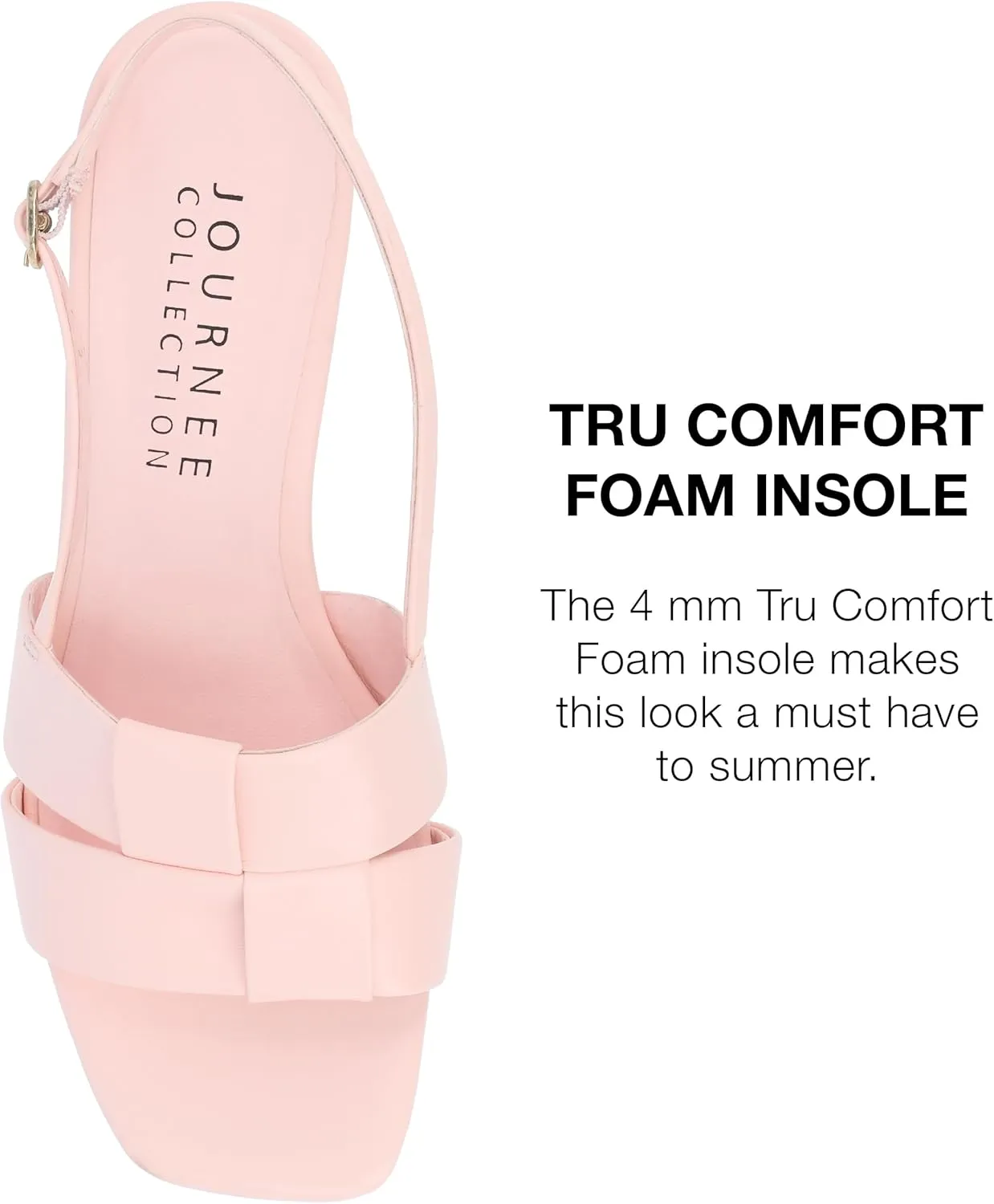 Journee Womens Woven Slingback Inset Low Covered Block Heel Open Square Toe Tabatha Comfort Foam Sandals