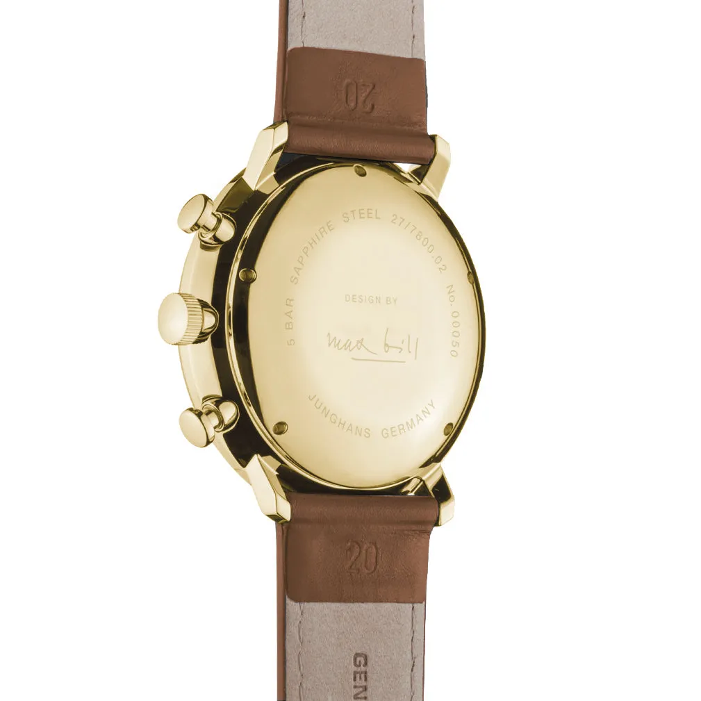 Junghans Max Bill Chronoscope Men's Brown Watch 27/7800.02