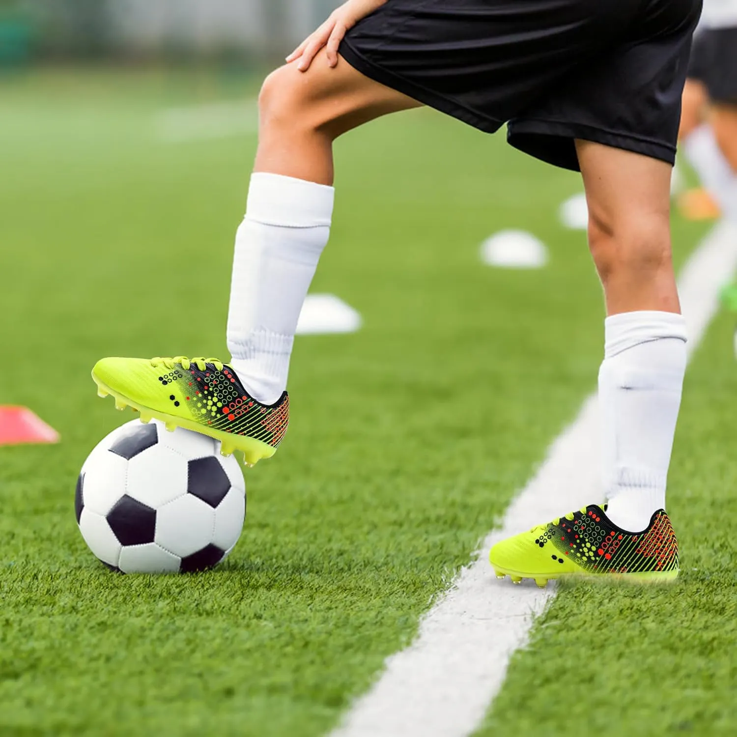 Kids Soccer Cleats for Boys and Girls Youth Football Cleats Outdoor Athletic Turf Soccer Shoes