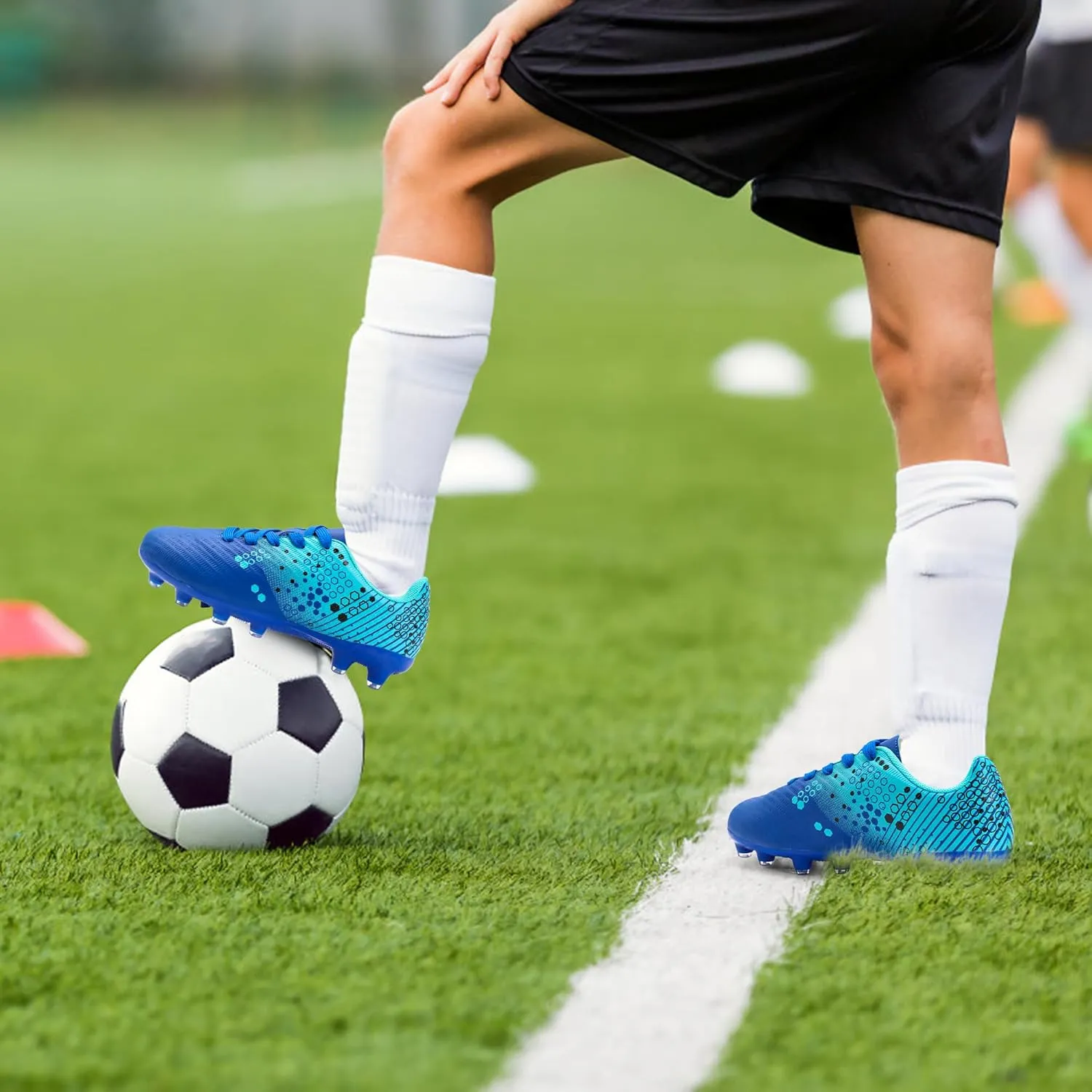 Kids Soccer Cleats for Boys and Girls Youth Football Cleats Outdoor Athletic Turf Soccer Shoes