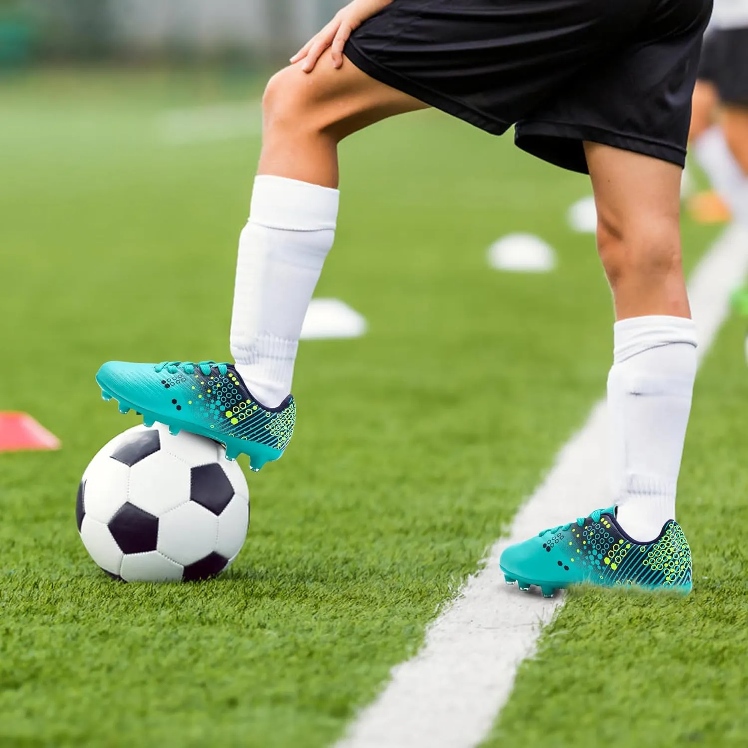 Kids Soccer Cleats for Boys and Girls Youth Football Cleats Outdoor Athletic Turf Soccer Shoes