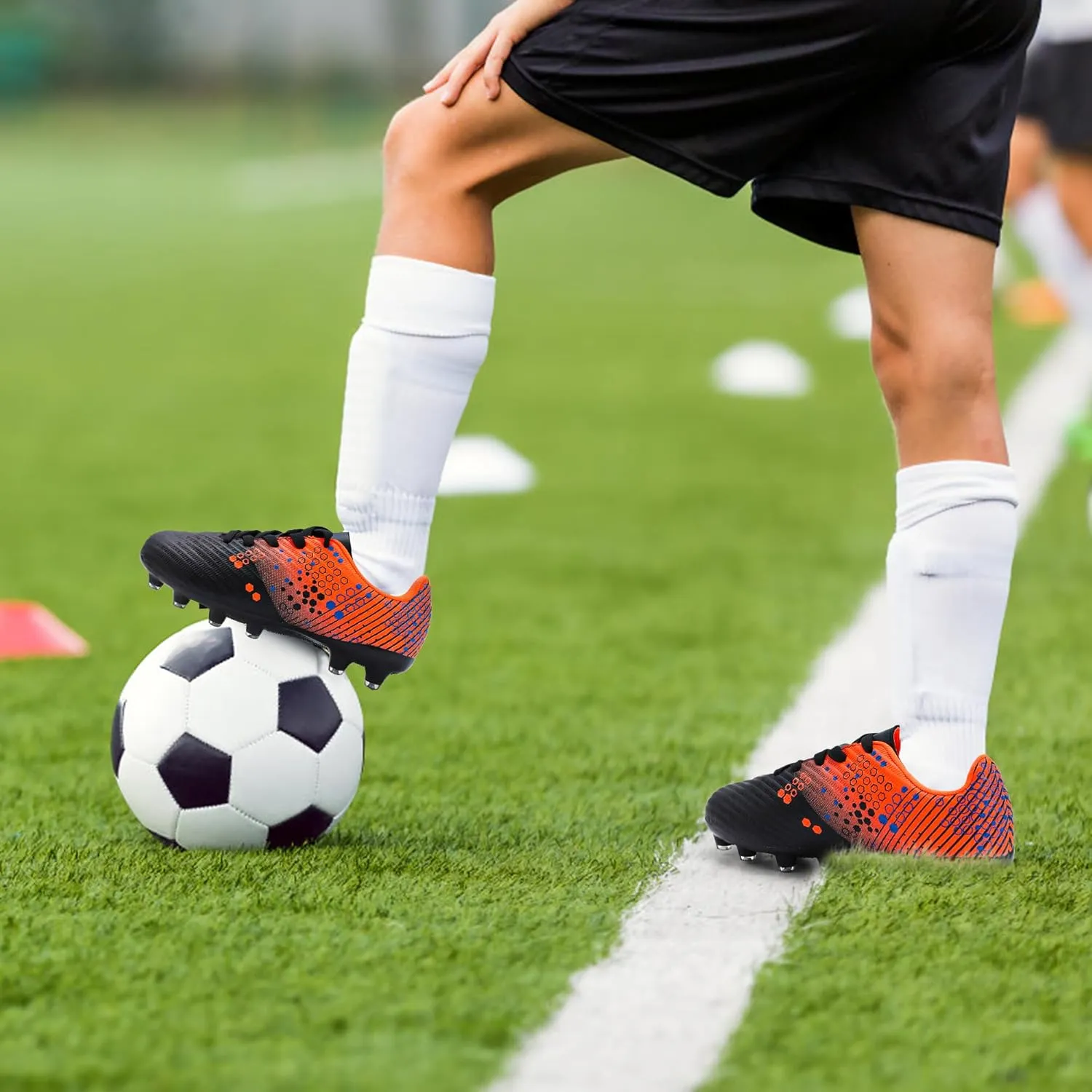 Kids Soccer Cleats for Boys and Girls Youth Football Cleats Outdoor Athletic Turf Soccer Shoes