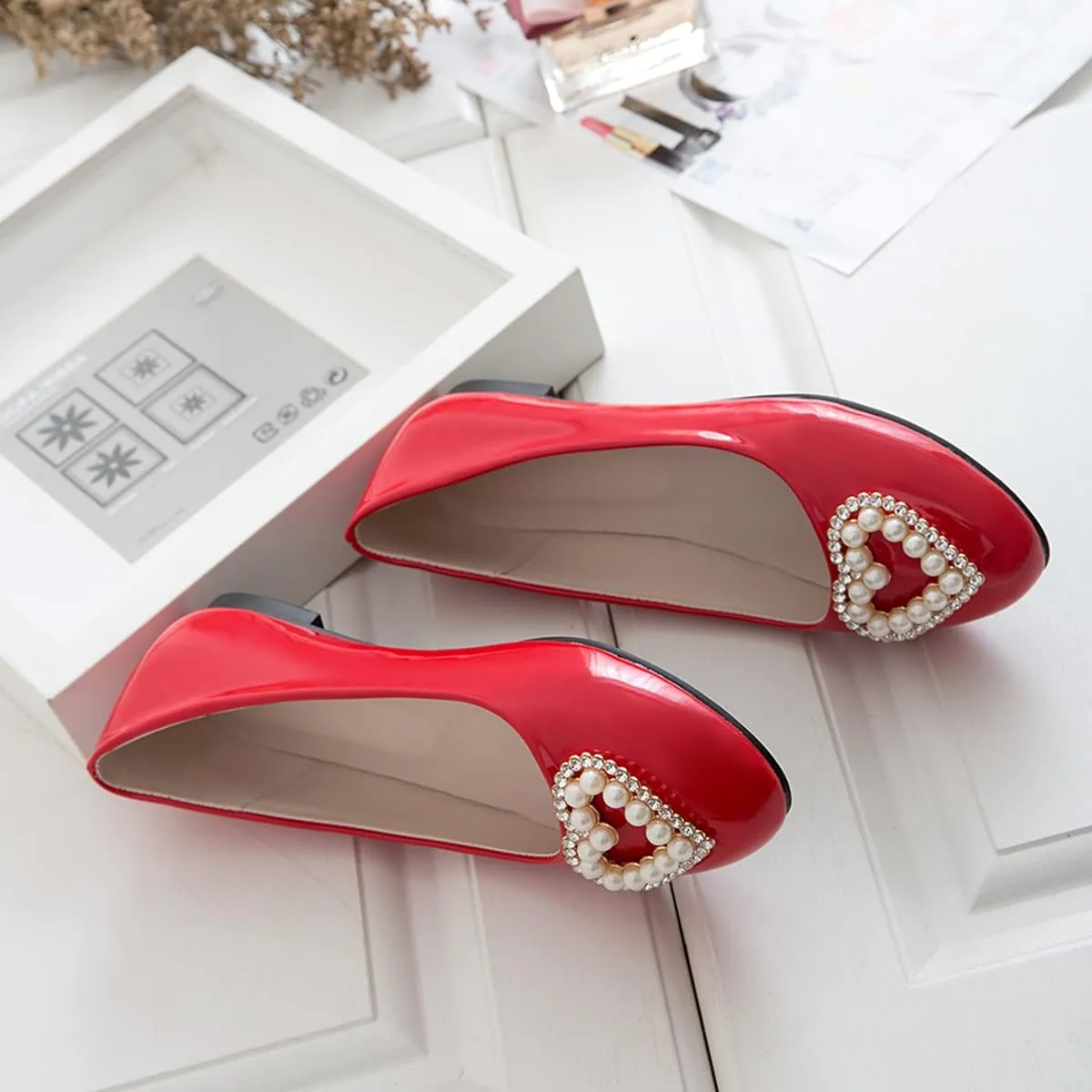 Large Size Candy Color Pearl Rhinestone Flat