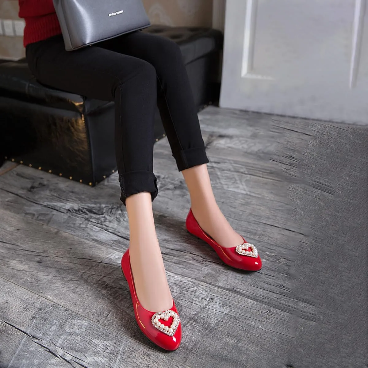 Large Size Candy Color Pearl Rhinestone Flat