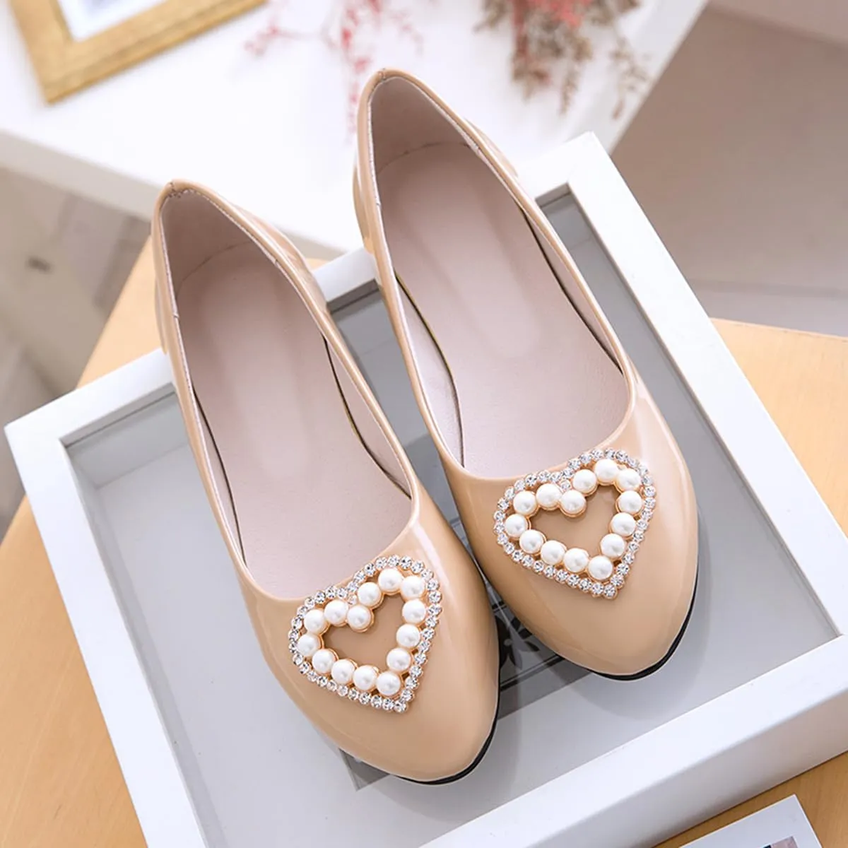 Large Size Candy Color Pearl Rhinestone Flat