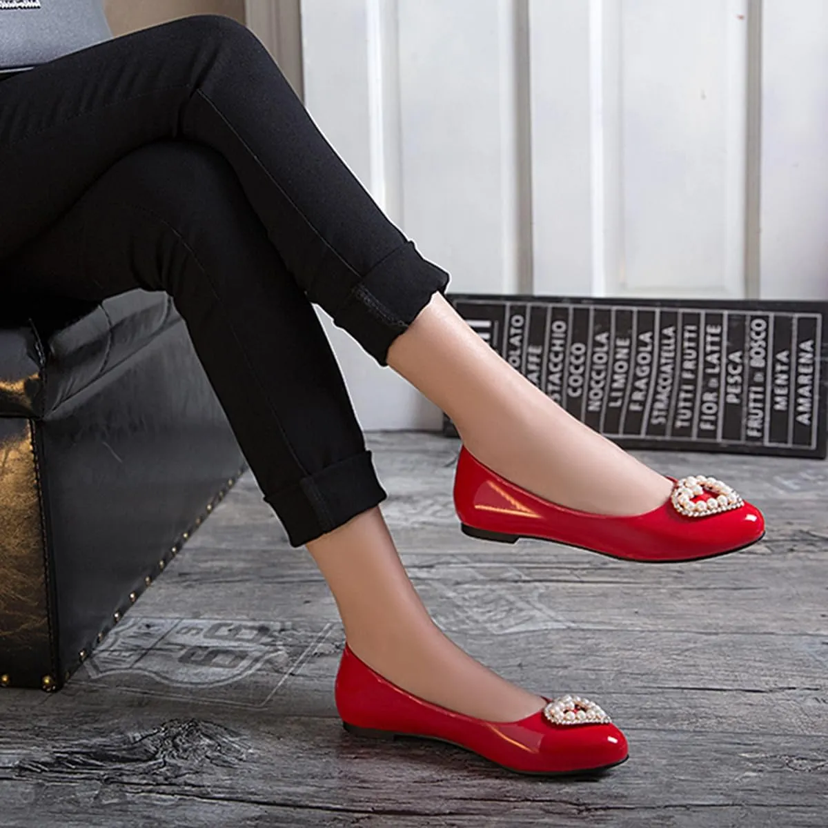 Large Size Candy Color Pearl Rhinestone Flat