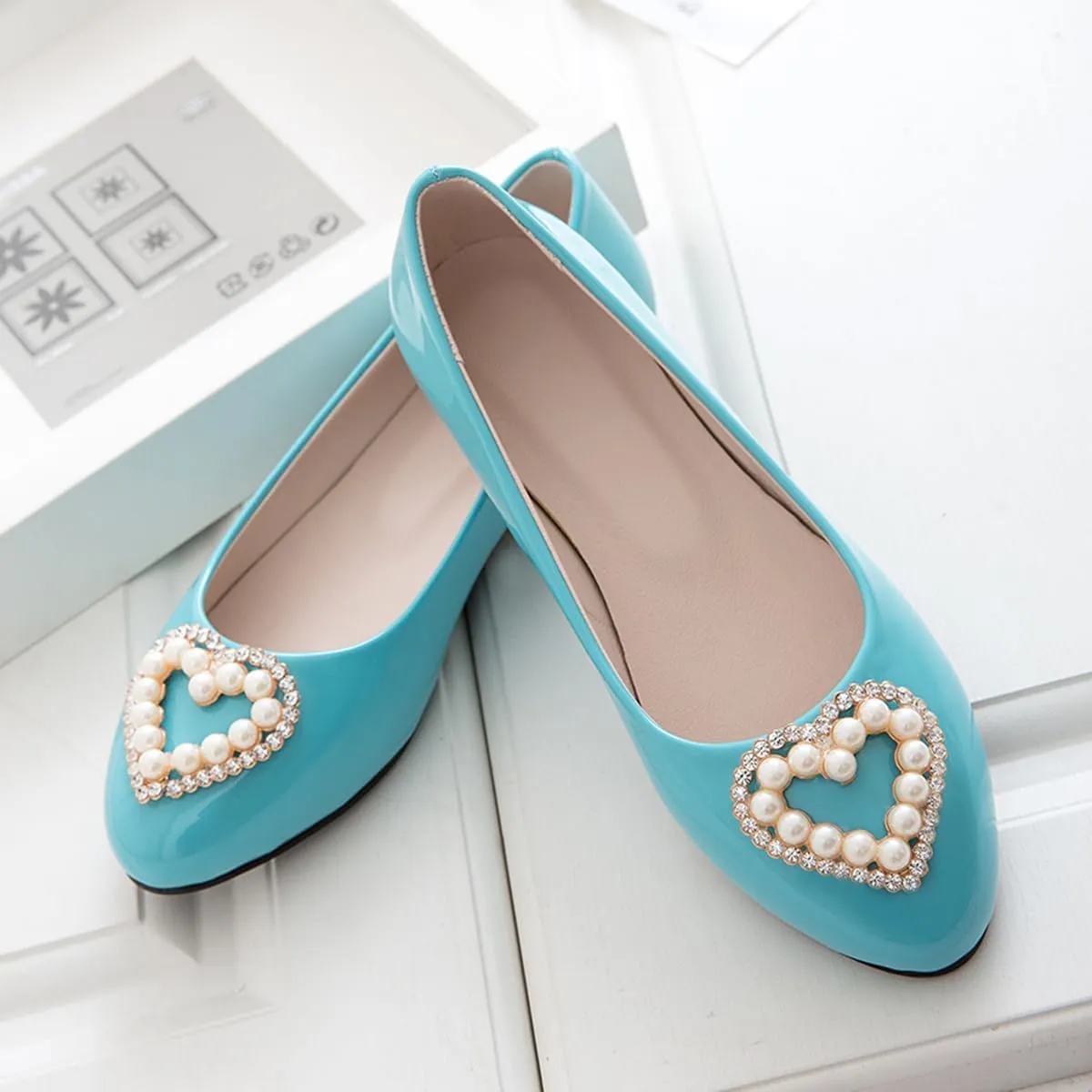 Large Size Candy Color Pearl Rhinestone Flat