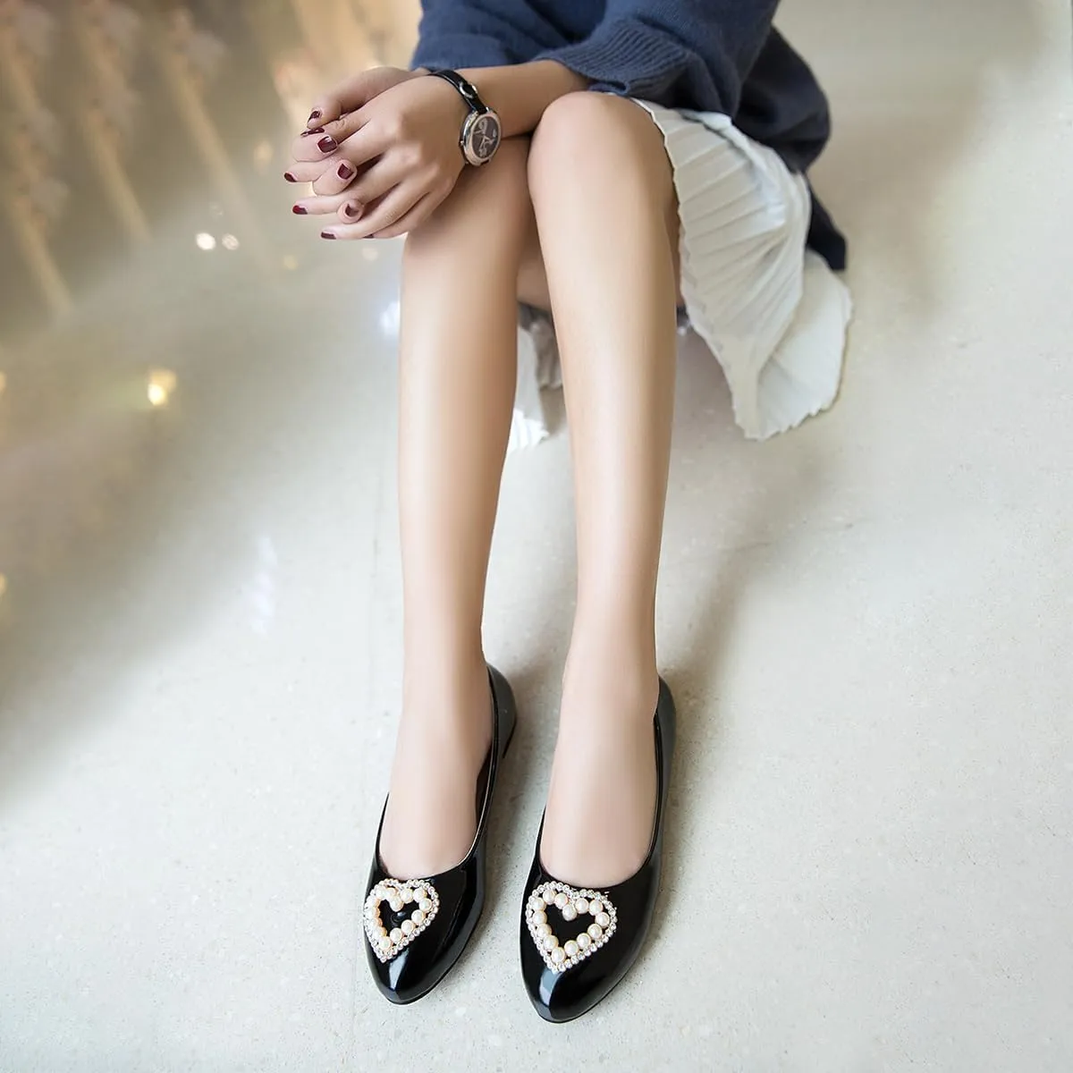 Large Size Candy Color Pearl Rhinestone Flat