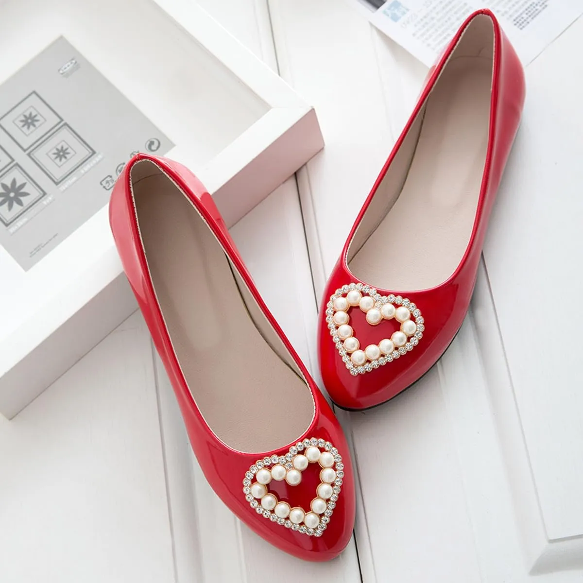 Large Size Candy Color Pearl Rhinestone Flat