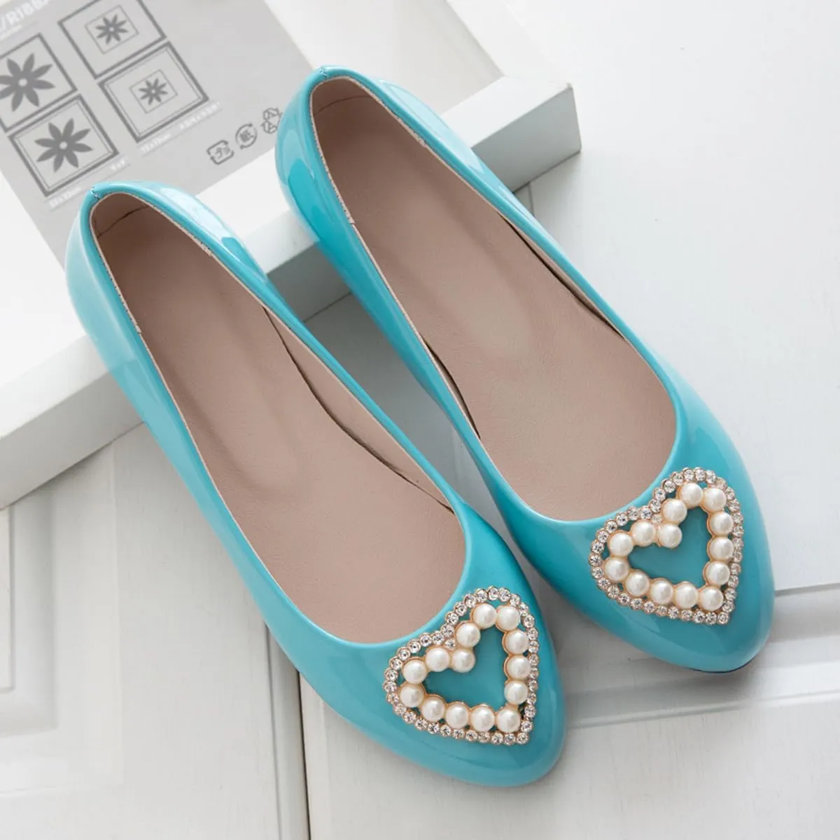 Large Size Candy Color Pearl Rhinestone Flat