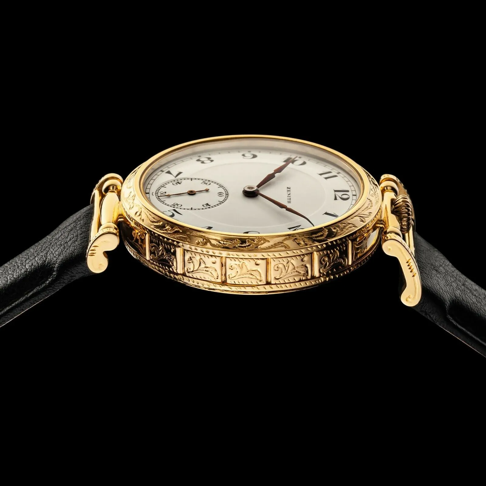 LE PARAGON Men's Wristwatch fits Vintage ZENITH Movement & Original Enamel Dial