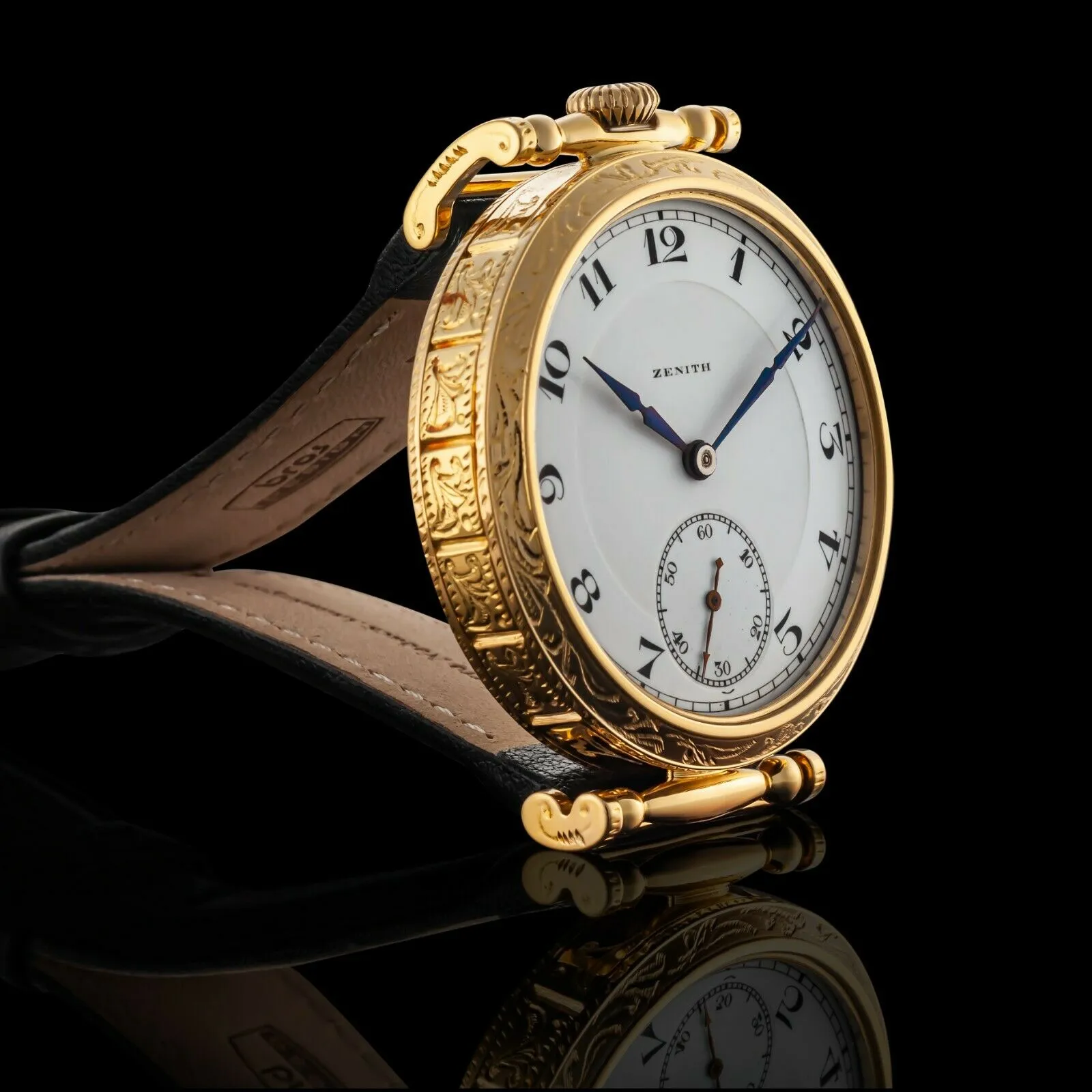 LE PARAGON Men's Wristwatch fits Vintage ZENITH Movement & Original Enamel Dial