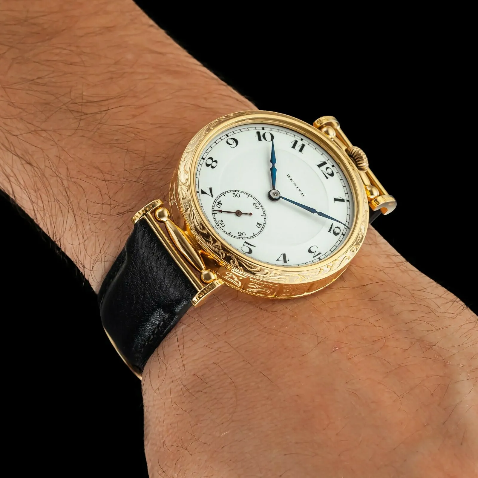 LE PARAGON Men's Wristwatch fits Vintage ZENITH Movement & Original Enamel Dial
