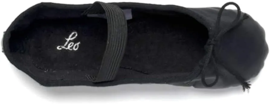 Leo Women's Ballet Russe Leather Full Sole Ballet Dance Shoe/Slipper