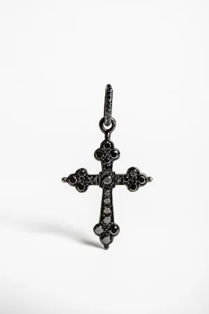 LOREE RODKIN | 14-18K WHITE GOLD DIAMOND LARGE GOTH CROSS PENDANT