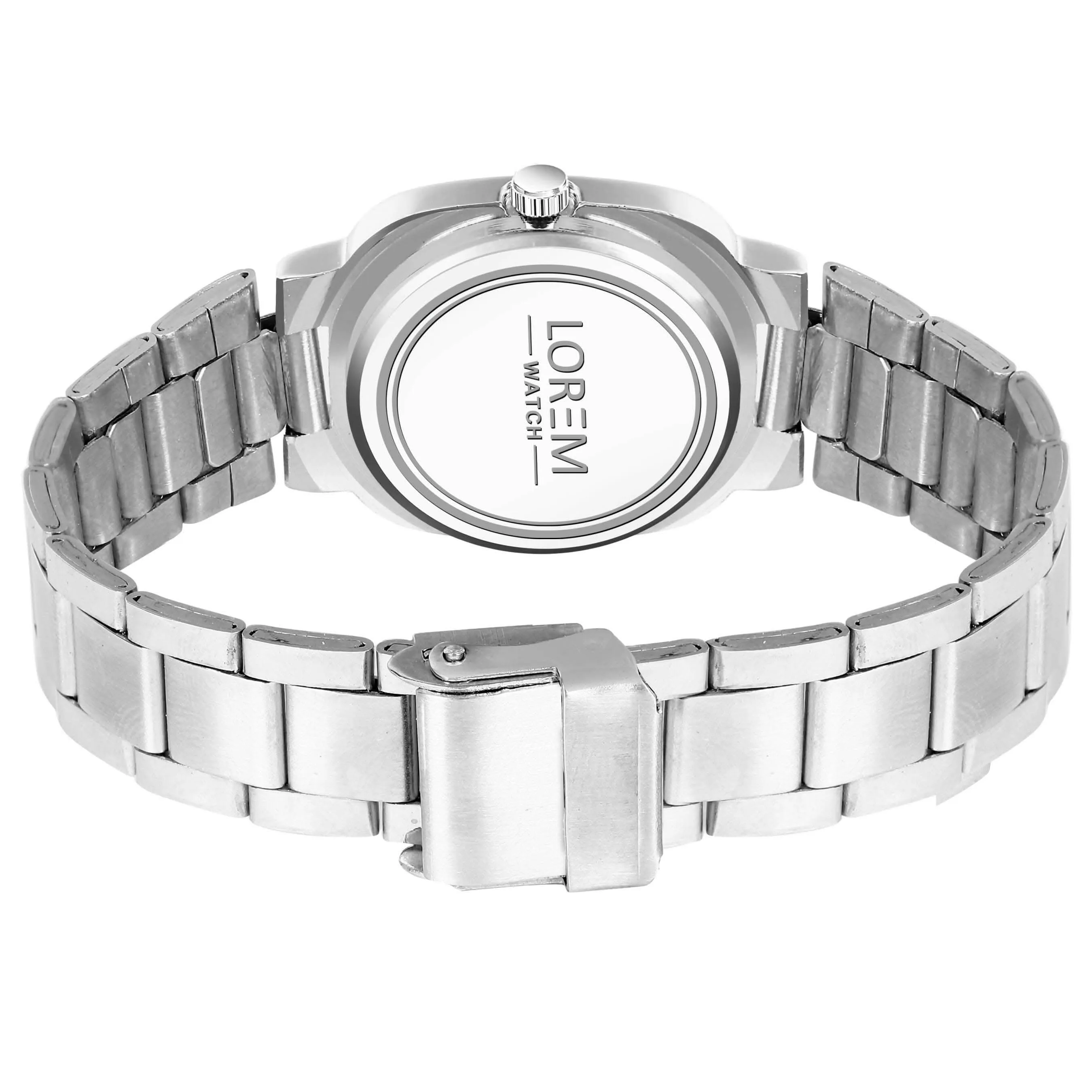 LOREM White Abstract Floral Analog Watch For Women LR306