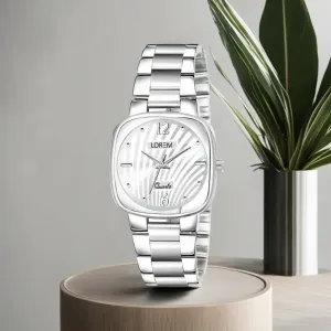LOREM White Abstract Floral Analog Watch For Women LR306