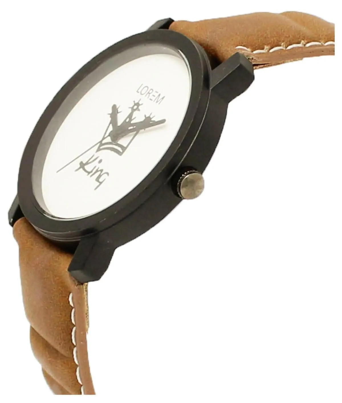 LOREM White & Black King Analog Watch For Men LR18