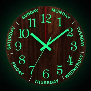 Luminous Wooden Wall Clock