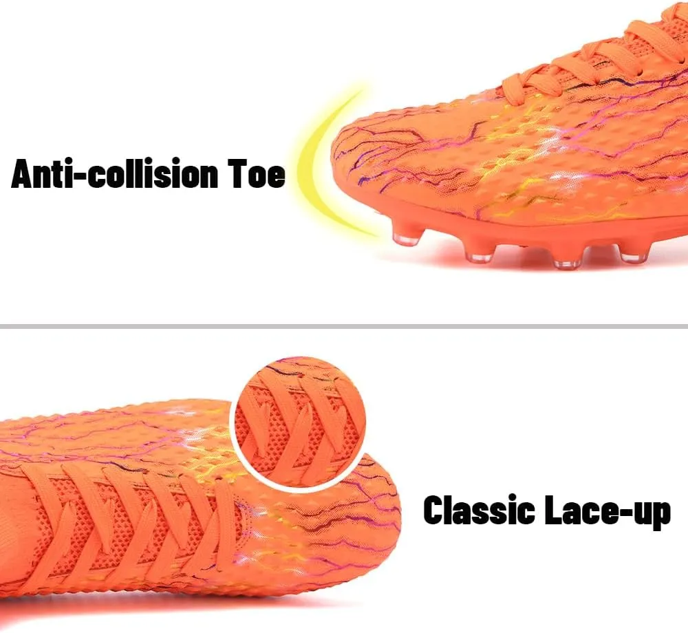 Maylrvjv Men's High Top Soccer Shoes Football Boots Futsal Cleats Competition Training Indoor Outdoor Sports Sneakers