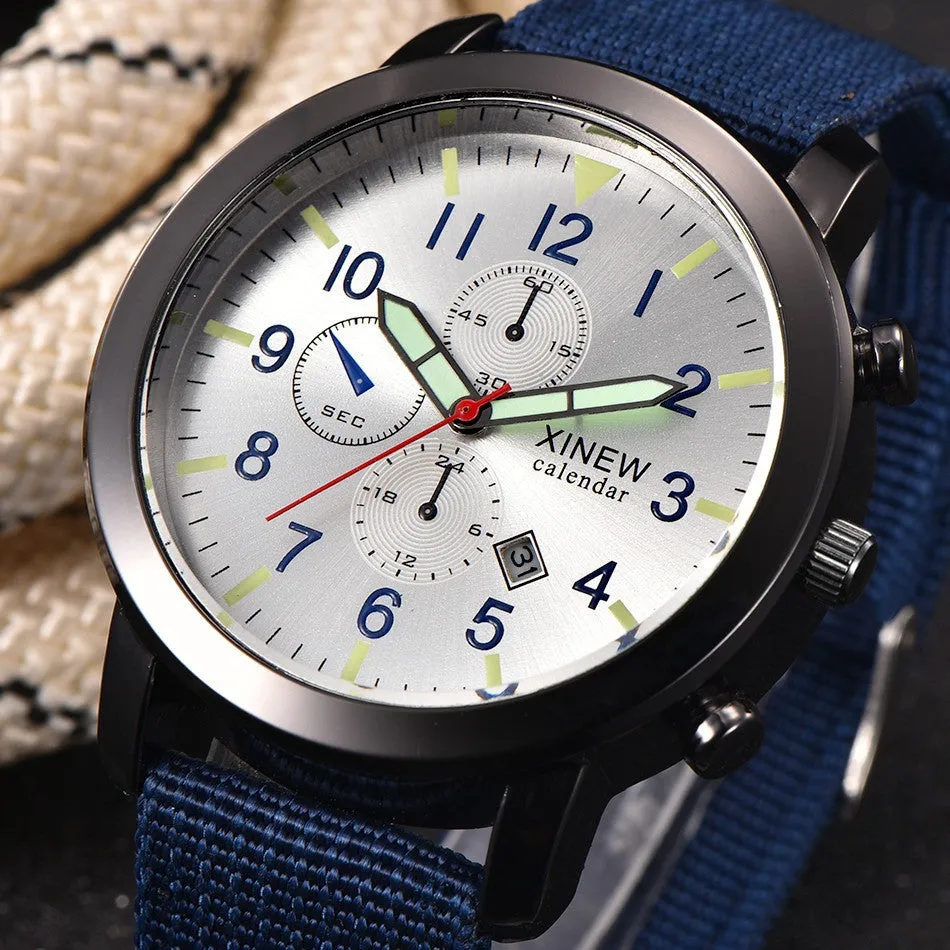Mens and  Women's Military Quartz Army Watch Black Dial Date Luxury Sport Wrist Watch