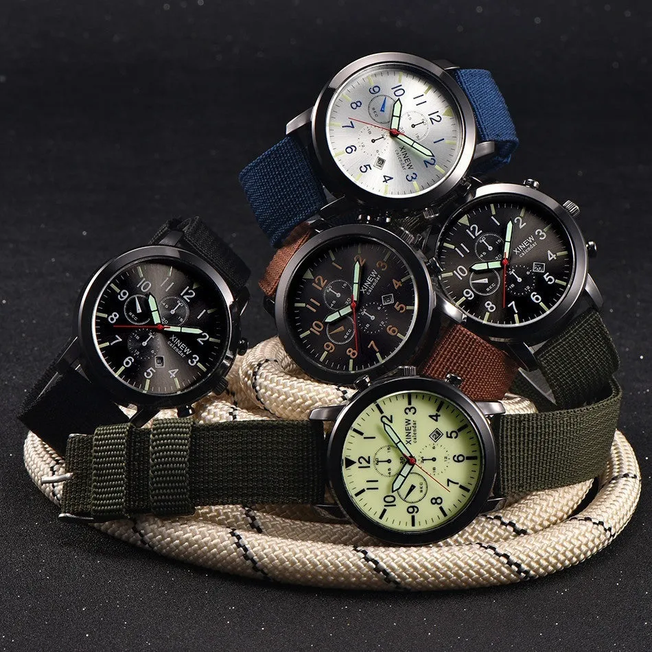 Mens and  Women's Military Quartz Army Watch Black Dial Date Luxury Sport Wrist Watch