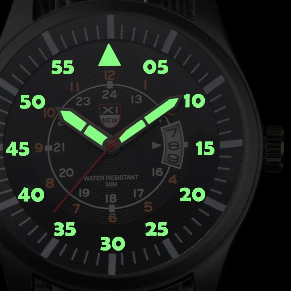 Mens and  Women's Military Quartz Army Watch Black Dial Date Luxury Sport Wrist Watch