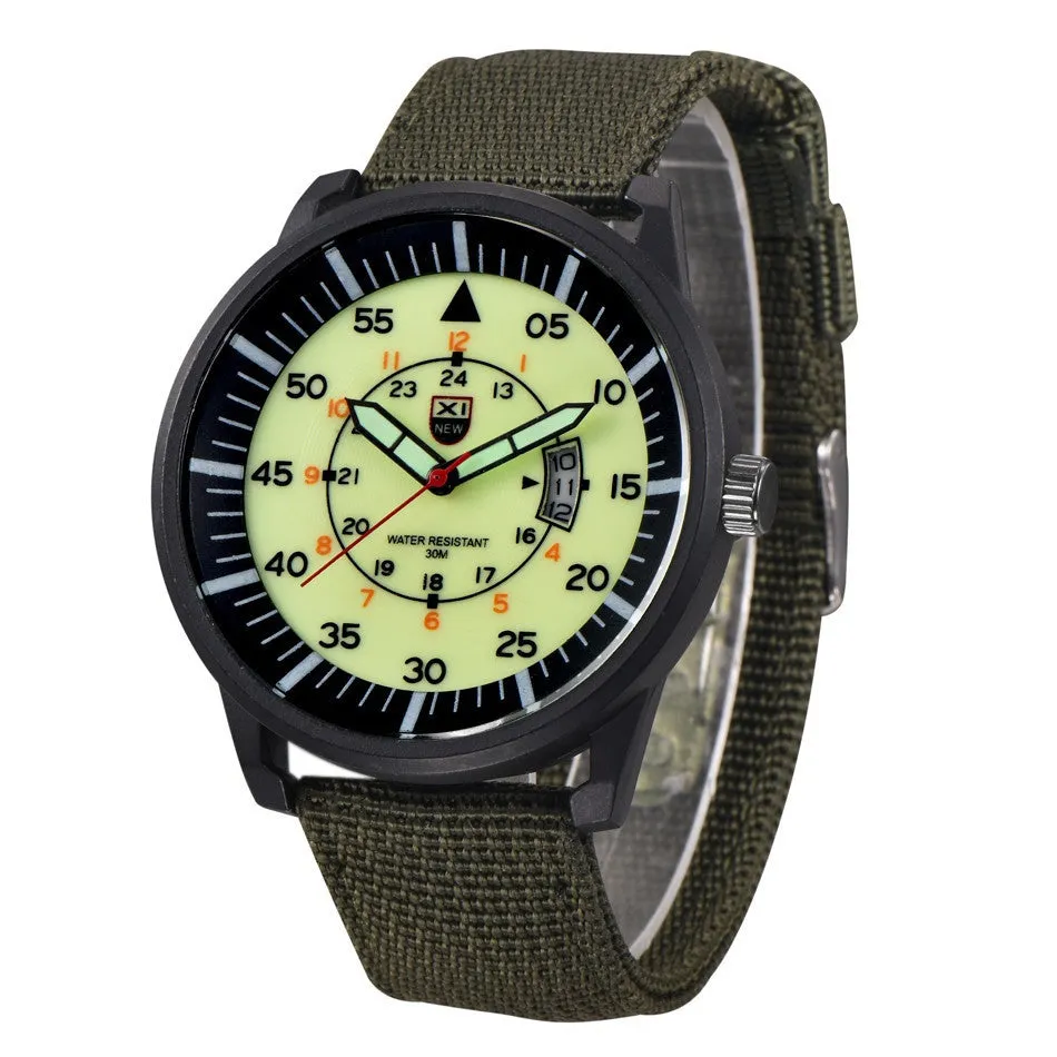 Mens and  Women's Military Quartz Army Watch Black Dial Date Luxury Sport Wrist Watch