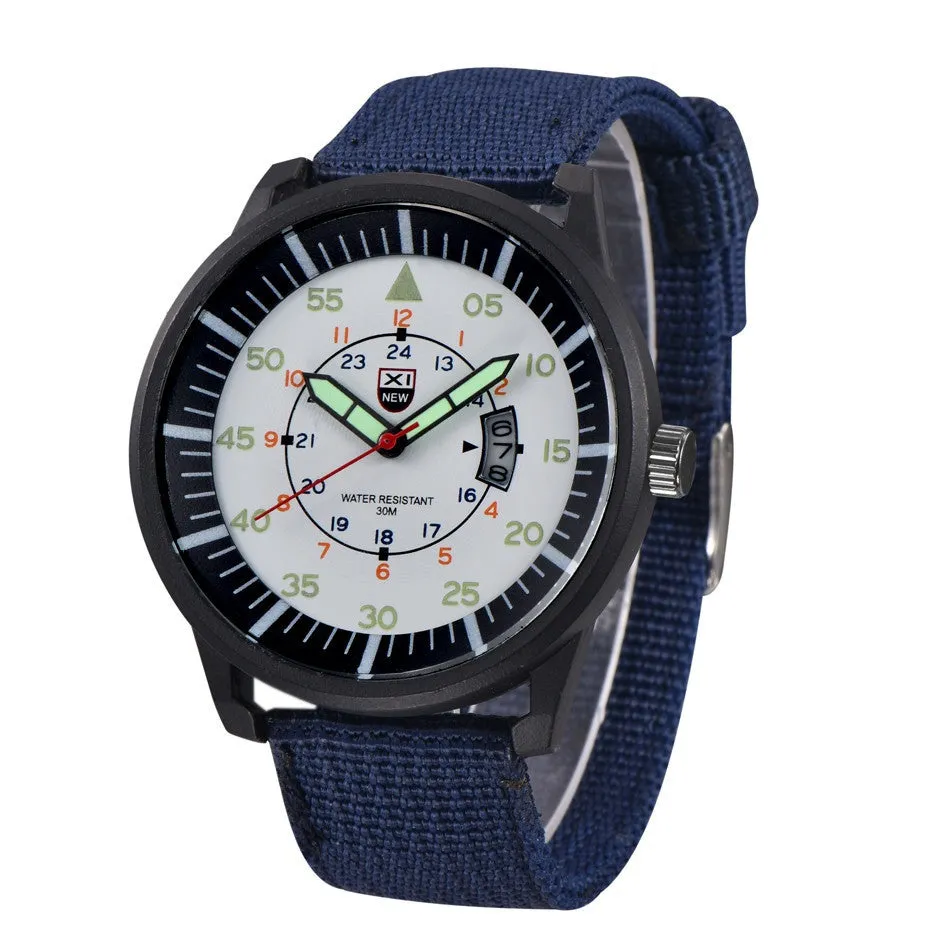 Mens and  Women's Military Quartz Army Watch Black Dial Date Luxury Sport Wrist Watch