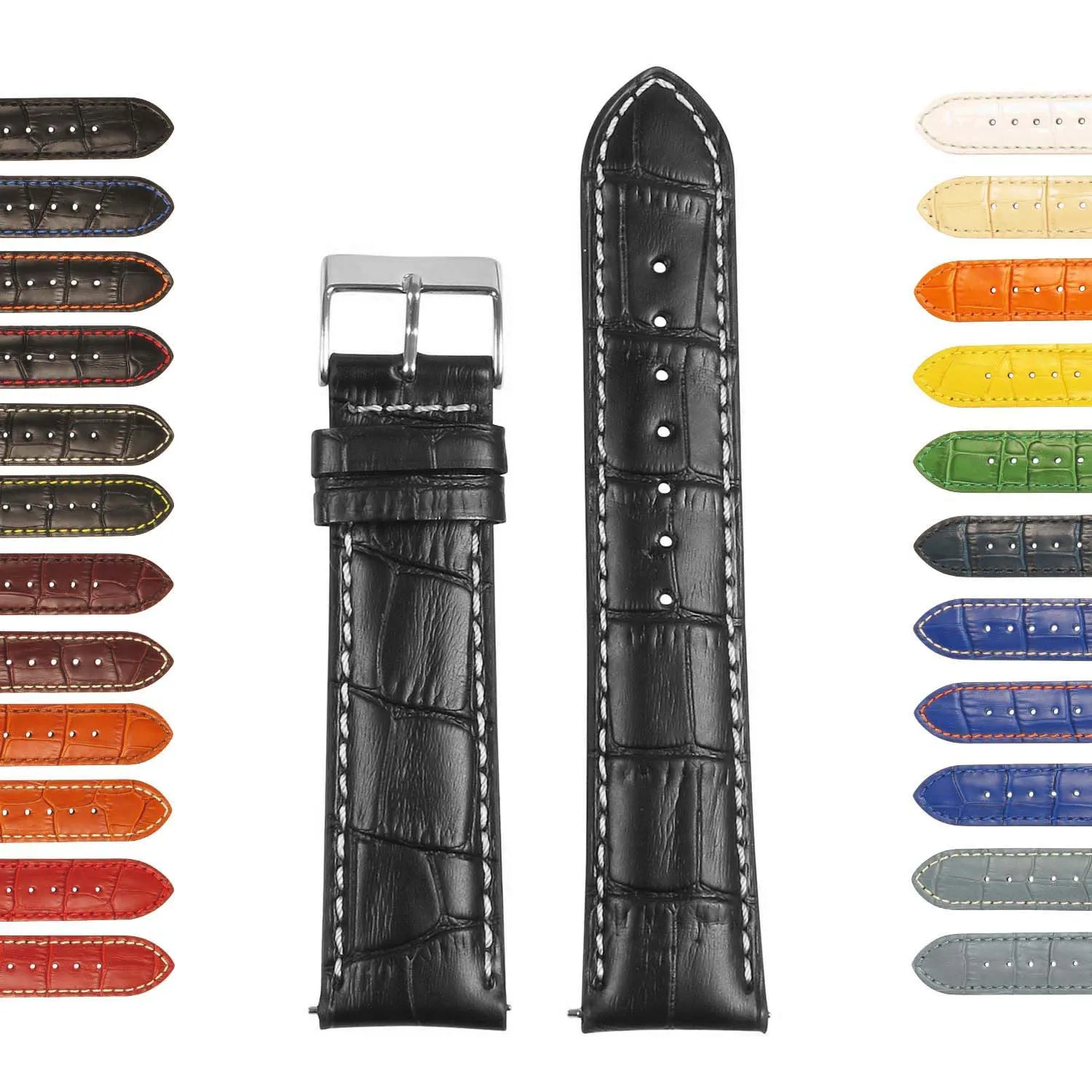 Men’s Crocodile Embossed Strap – Quick Release (24mm)