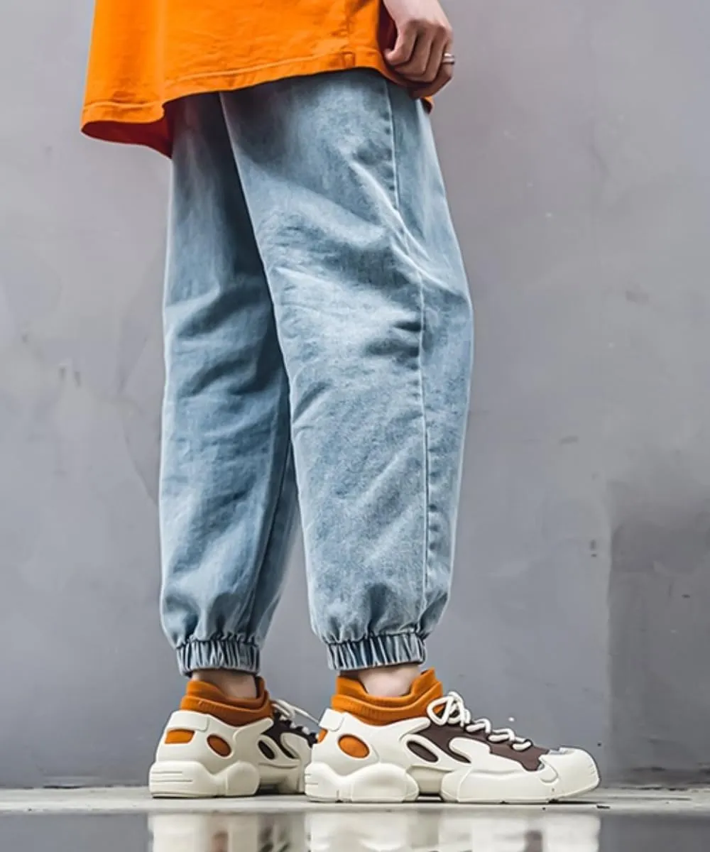 Men's Knit Mesh Sneakers Thick Heel Breathable Cushioned Comfort Sport Shoes for Hiking Running Gym