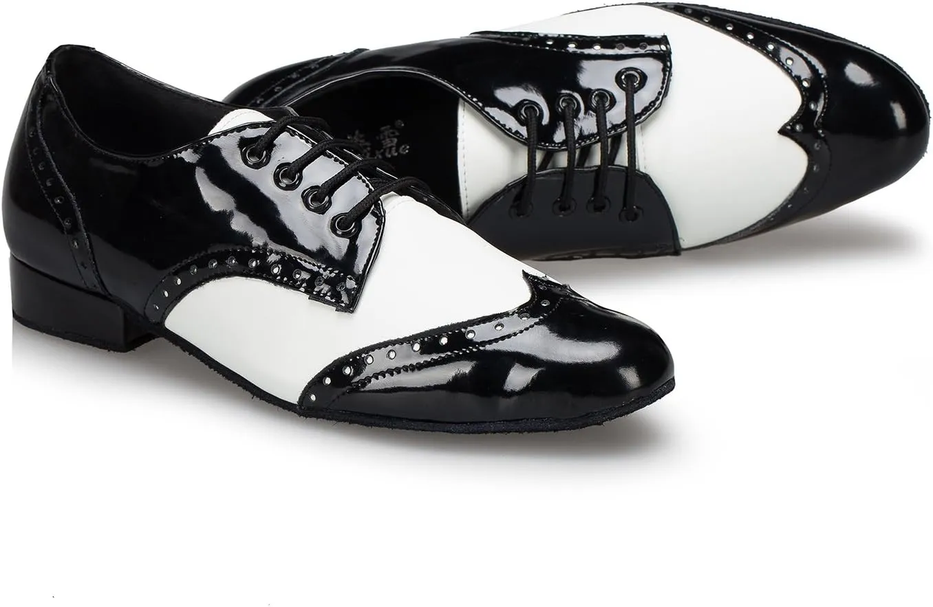 Mens Modern Classic Latin Lace-up Closed Toe Ballroom Standard Dance Shoes