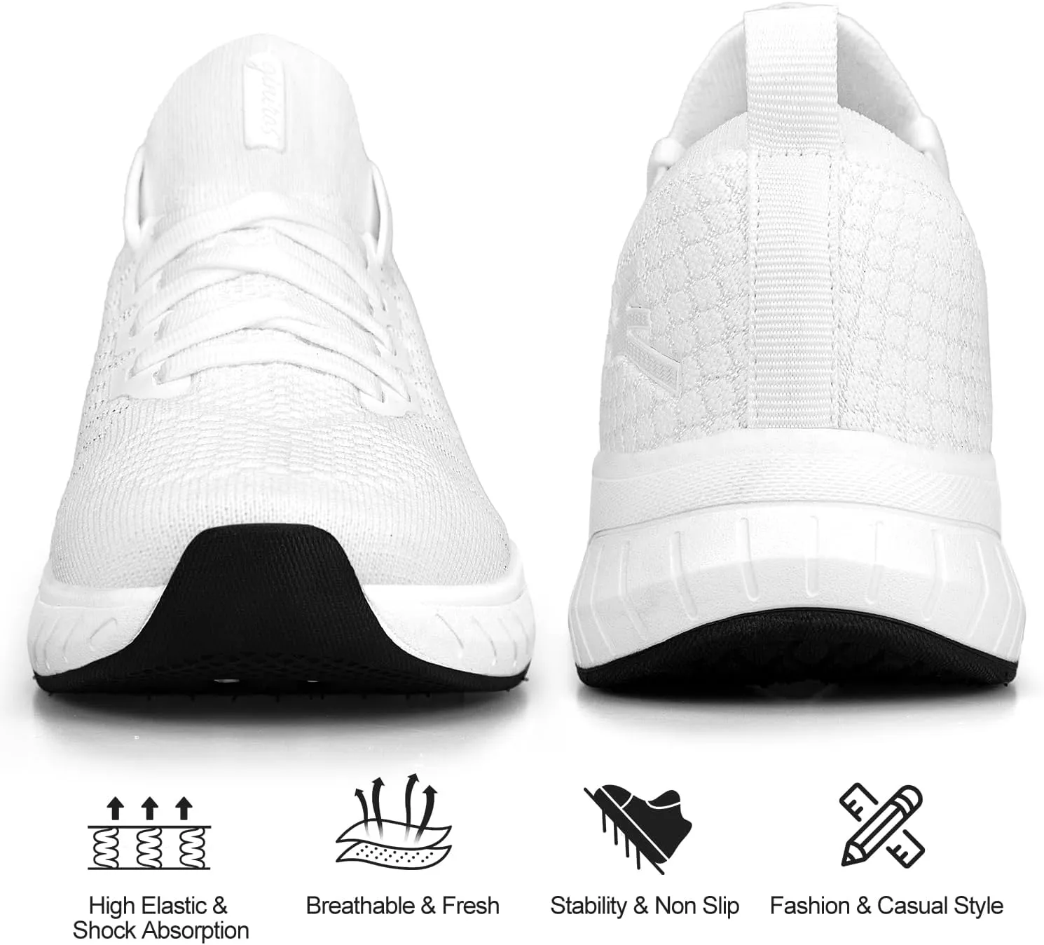 Mens Slip on Lightweight Walking Shoes Non Slip Breathable Running Shoes Comfort Tennis Workout Gym Sneakers with Shoelace