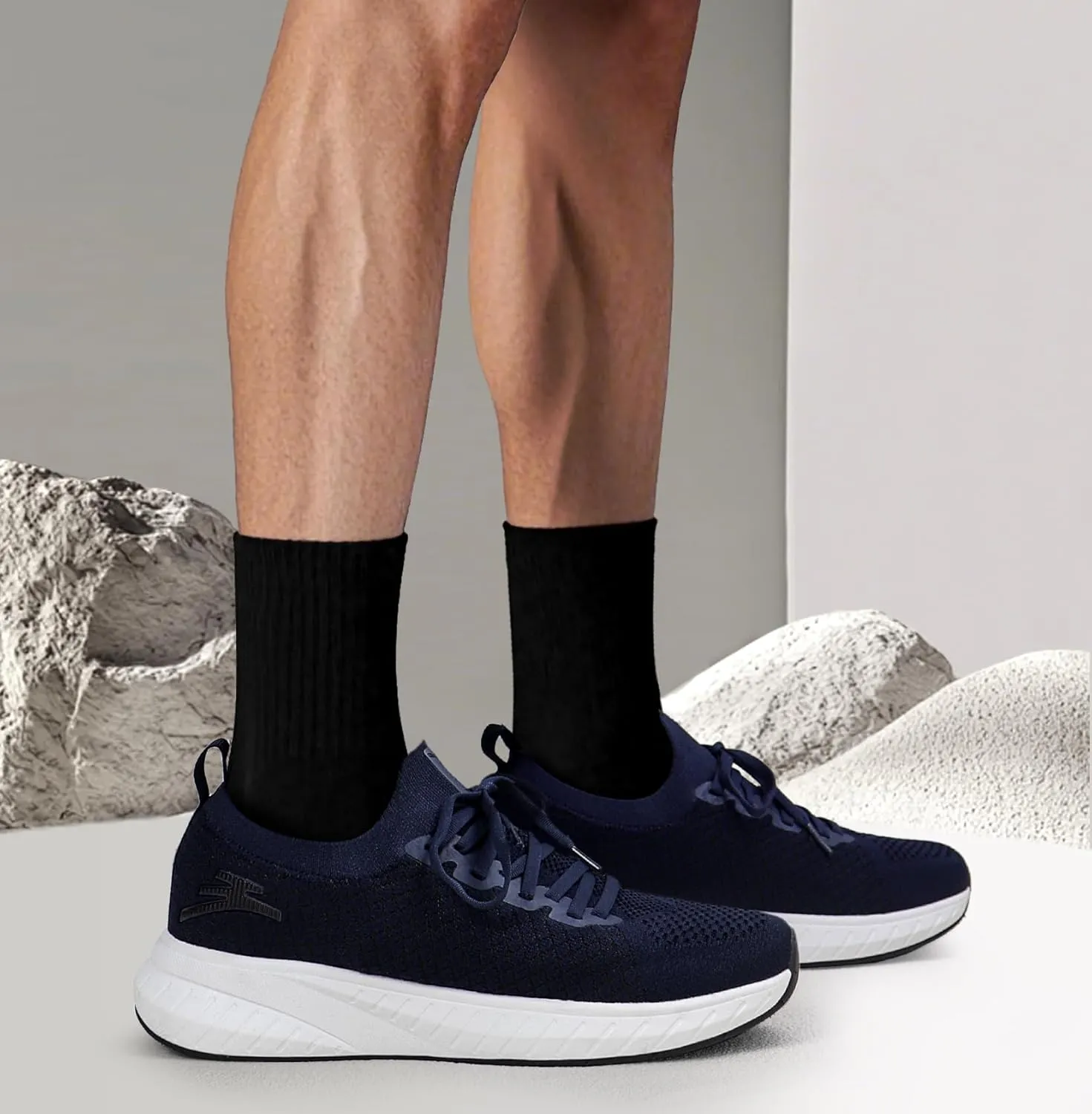 Mens Slip on Lightweight Walking Shoes Non Slip Breathable Running Shoes Comfort Tennis Workout Gym Sneakers with Shoelace