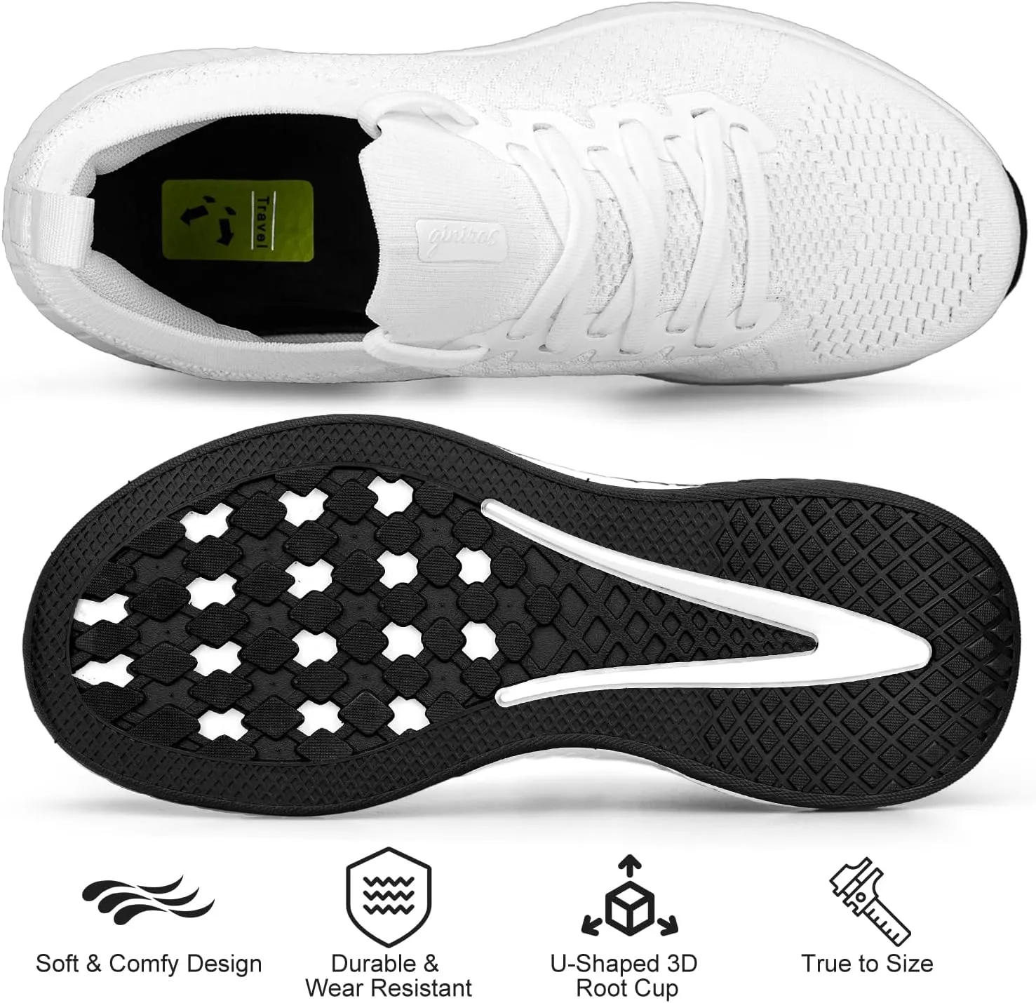 Mens Slip on Lightweight Walking Shoes Non Slip Breathable Running Shoes Comfort Tennis Workout Gym Sneakers with Shoelace