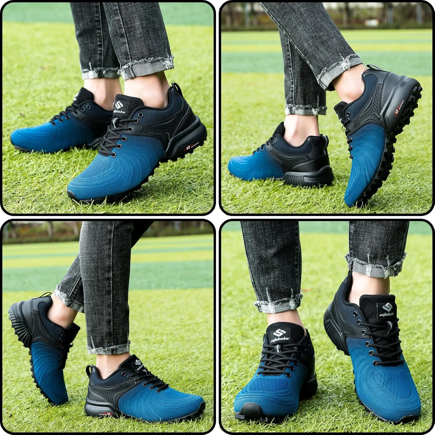 Men's Trail Running Shoes Lightweight Breathable Walking Sneakers Outdoor Athletic Running Tennis Cross Training Shoes