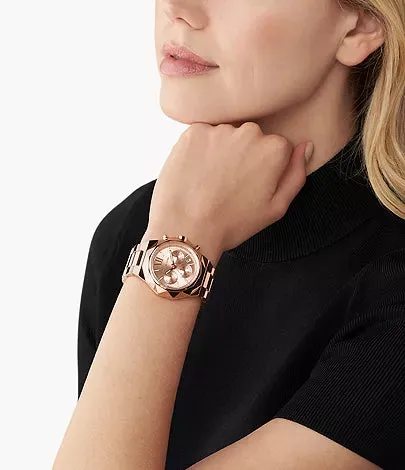 Michael Kors Raquel Chronograph Rose Gold-Tone Stainless Steel Watch MK4688