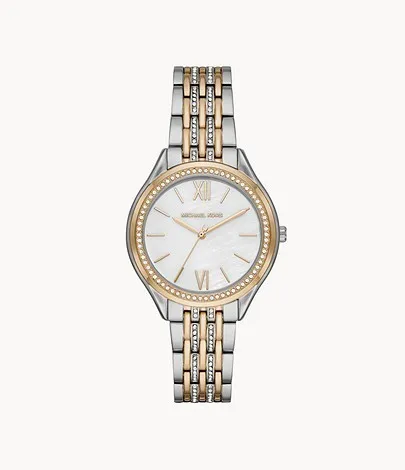 Michael Kors Women's Mindy Three-Hand Two-Tone Steel Watch MK7077
