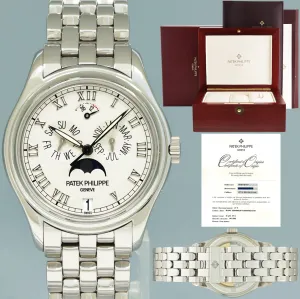 MINT PAPERS Patek Philippe 5036G White Gold 37mm Annual Calendar Moon Phase Watch