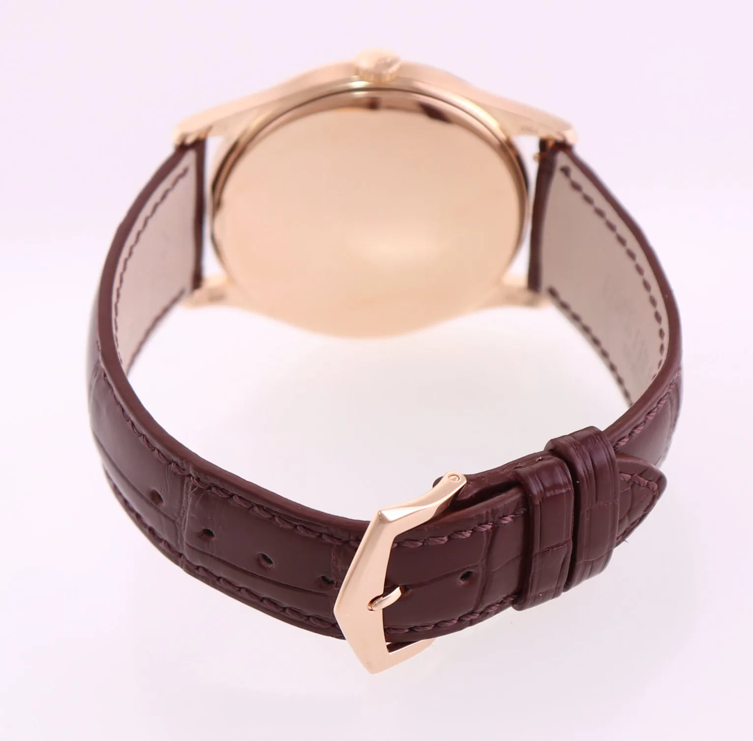 MINT Patek Philippe 5196R 37mm Rose Gold Calatrava Brown Leather Watch Box