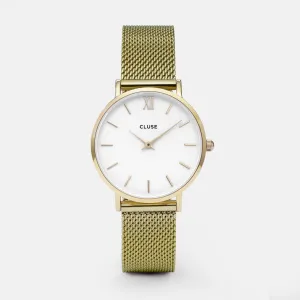 Minuit Mesh Gold/White Watch