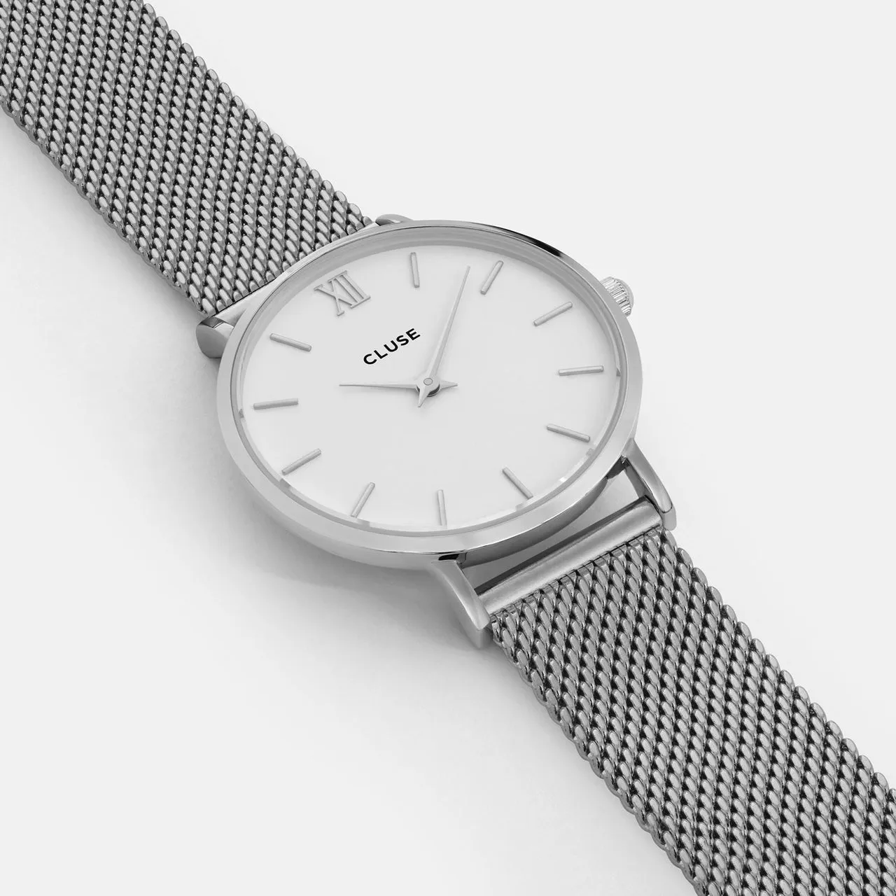 Minuit Mesh Silver/White Watch