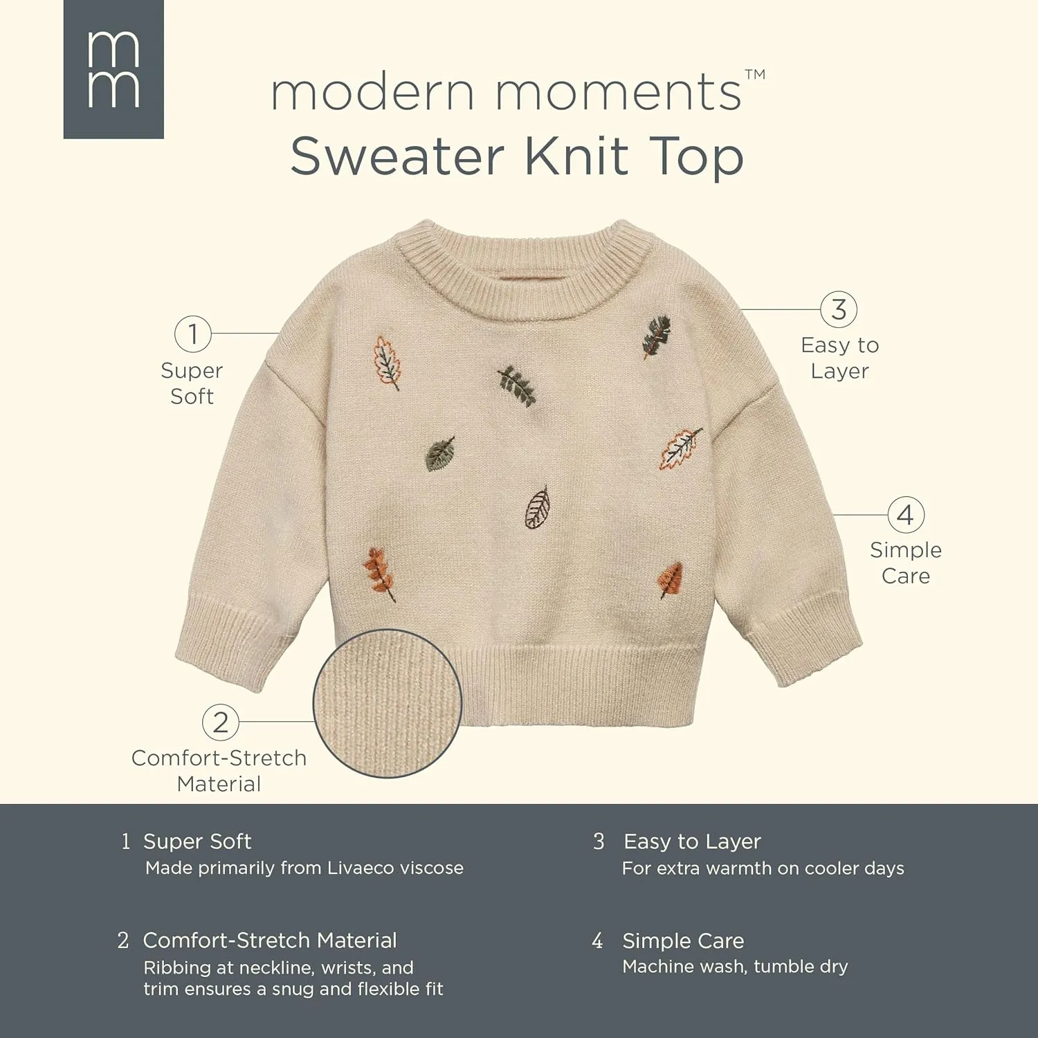 Modern Moments by Gerber Baby Embroidered Sweater Knit Top