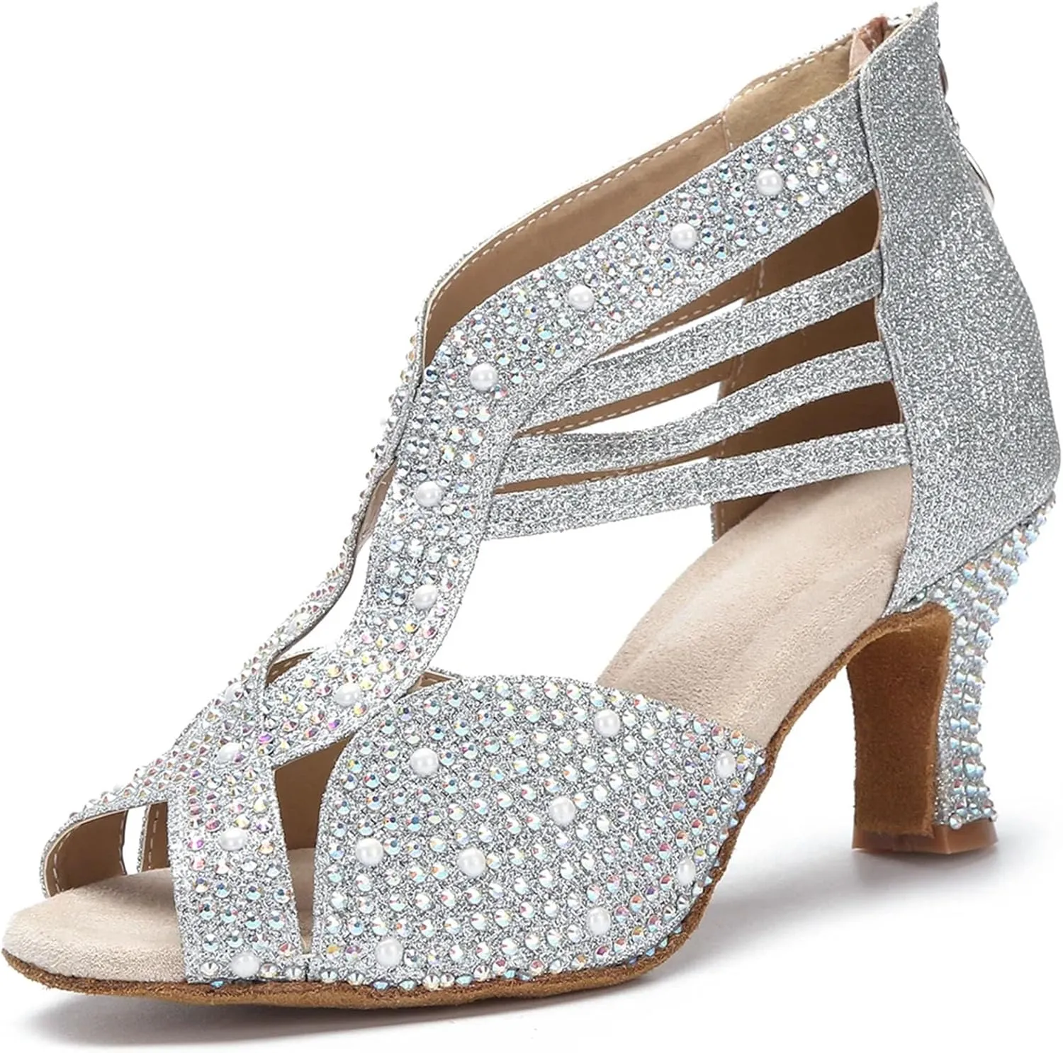 Modern Tango Dance Shoes - Soft Sole Ballroom Heels for Salsa/Latin (9CM/3.54")