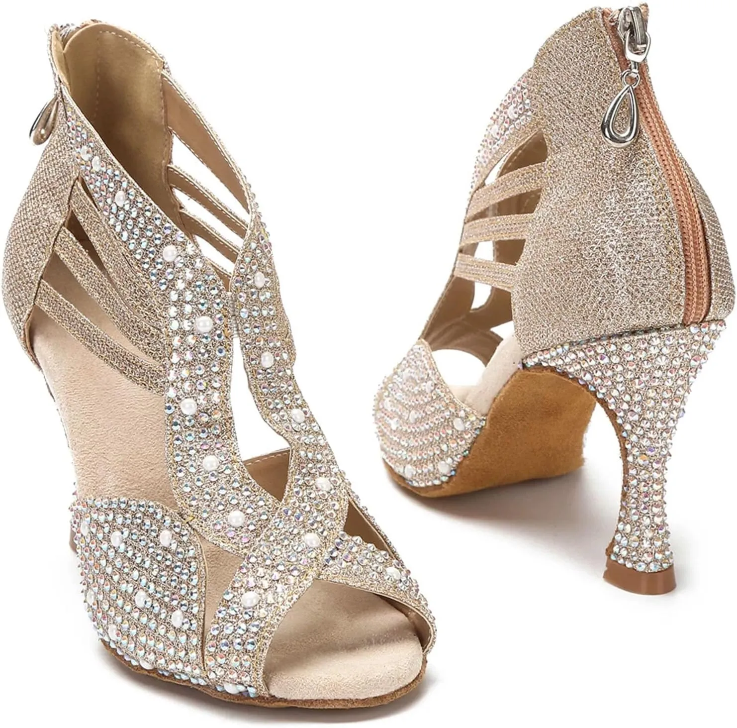 Modern Tango Dance Shoes - Soft Sole Ballroom Heels for Salsa/Latin (9CM/3.54")