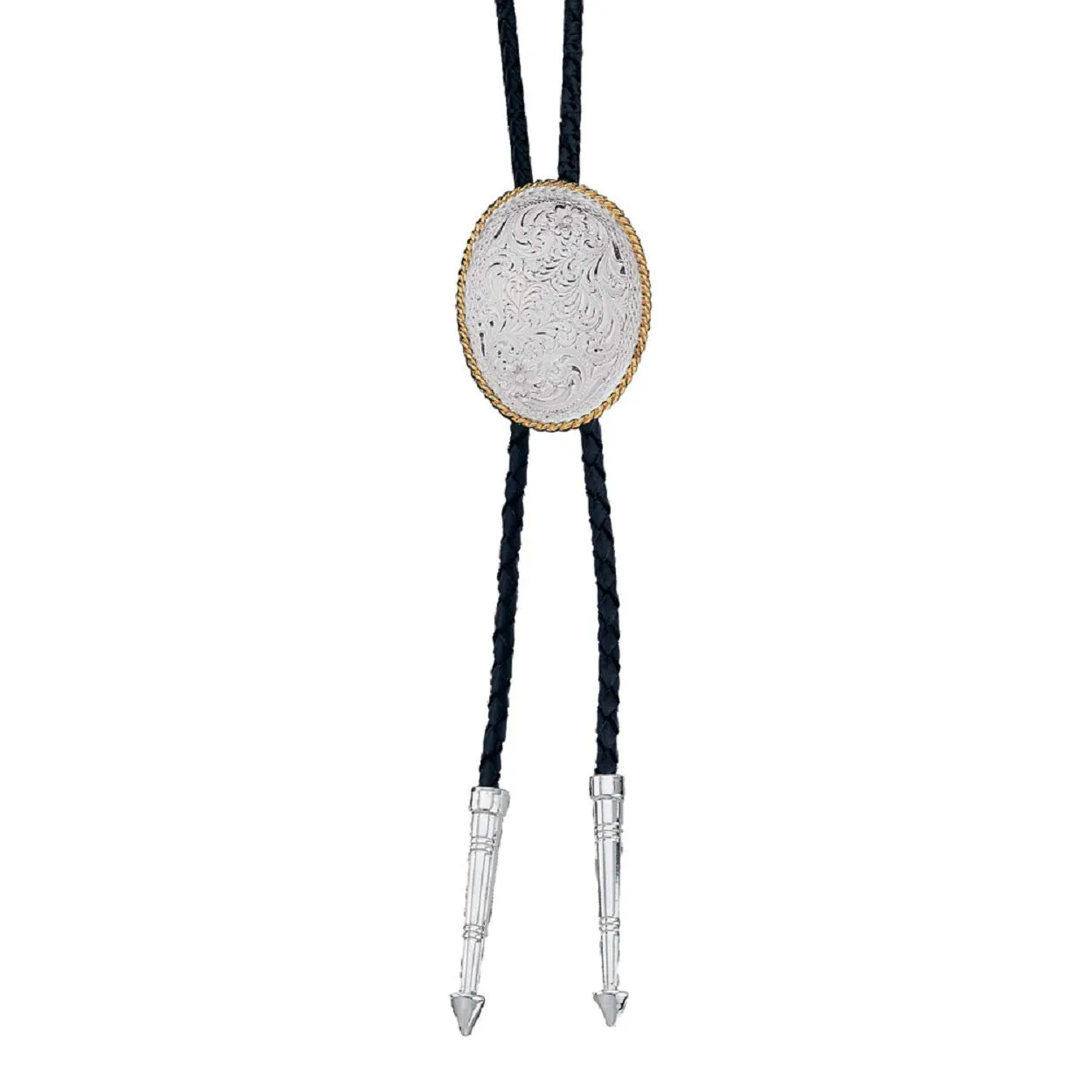 Montana Silversmiths Men's Engraved Silver Bolo Tie - Bt39