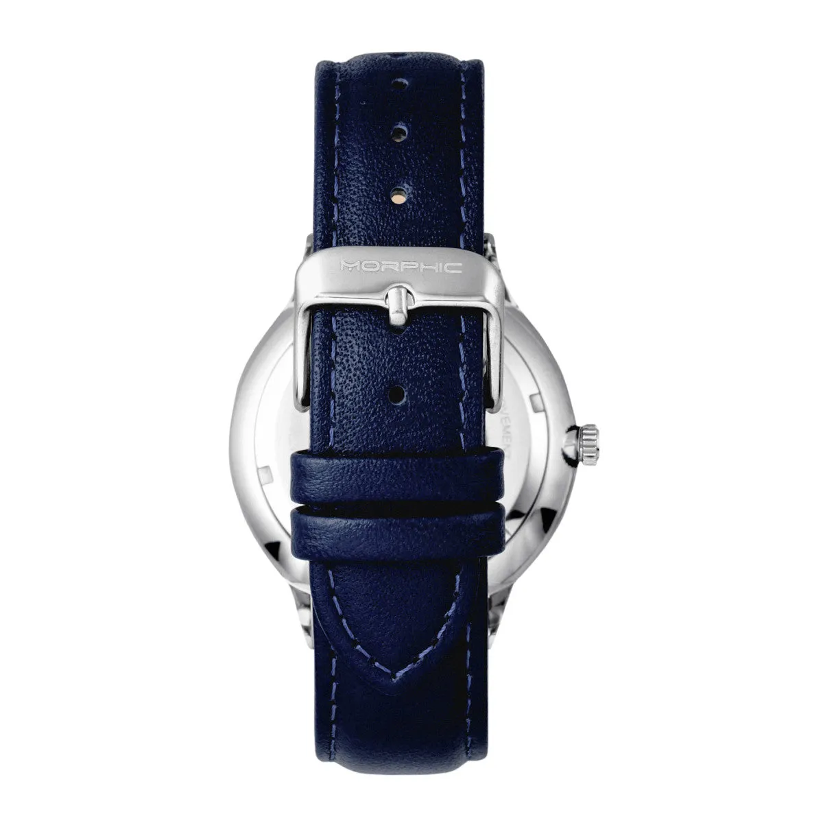 Morphic M65 Series Leather-Band Watch w/Day/Date - Blue