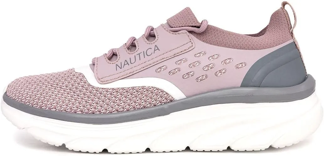 Nautica Women's Fashion Sneaker Lace-Up Running Shoe Casual Max Cushioning Walking Tennis Sneaker