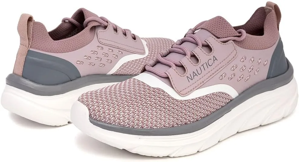 Nautica Women's Fashion Sneaker Lace-Up Running Shoe Casual Max Cushioning Walking Tennis Sneaker