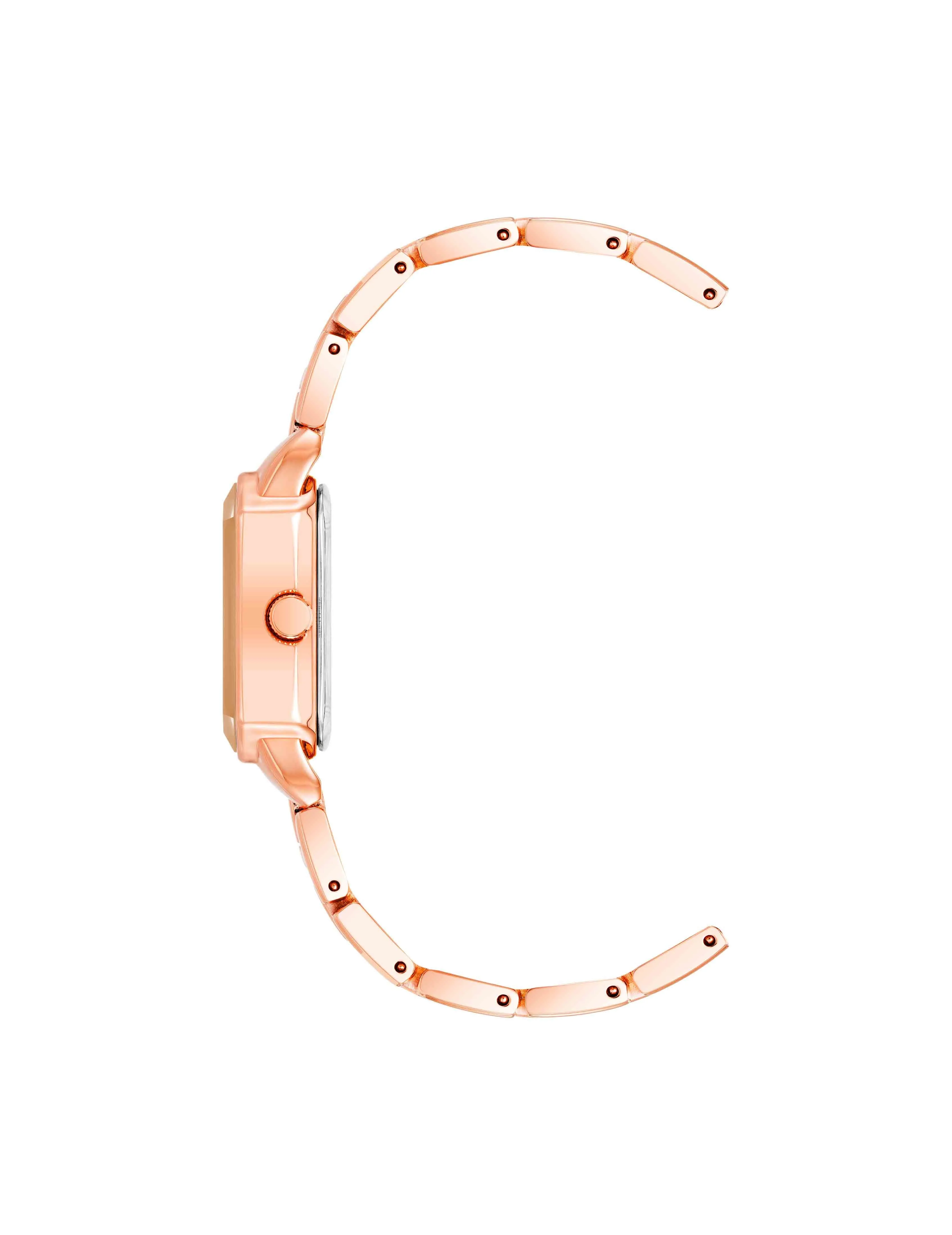 Octagonal Case Metal Link Watch
